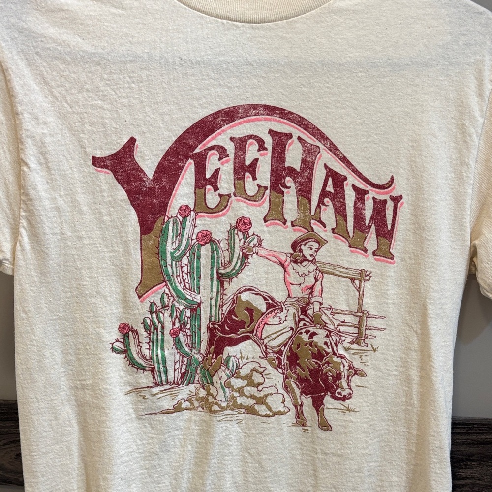 Yeehaw Cream Graphic Tee - Short Sleeve